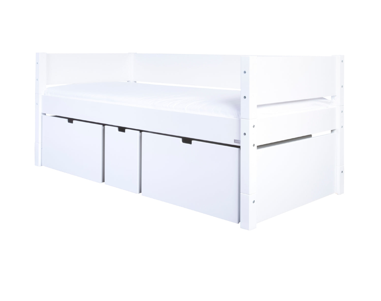 Nanna børneseng med høje skuffer