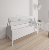 Fulla children's house bed with beech frame and cotton canopy - 90*160cm - White - 1