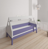 Fulla children's house bed with beech frame and cotton canopy - 90*160cm - Light purple - 26