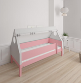 Fulla children's house bed with beech frame and cotton canopy - 90*160cm - Rose - 30