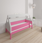 Fulla children's house bed with beech frame and cotton canopy - 90*200cm - Pink - 32