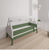 Fulla children's house bed with beech frame and cotton canopy - 90*160cm - Dark green - 53