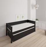 Luna udtræksseng med skuffer - out bed with drawers - 90*200cm - Black - 39
