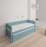 Luna pull-out bed with drawers - out bed with drawers - 90*200cm - Petroleum - 40