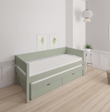 Luna pull-out bed with drawers - 90*200cm - Light green - 54