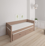 Luna pull-out bed with drawers - out bed with drawers - 90*200cm - Cafélatte - 55