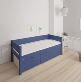 Nanna children's bed with high drawers - 90*160cm - Denim blue - 21