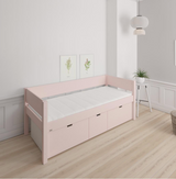 Nanna children's bed with high drawers - 90*160cm - Light rose - 24