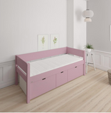 Nanna children's bed with high drawers - 90*160cm - Dusty rose - 25