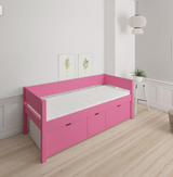 Nanna children's bed with high drawers - 90*160cm - Pink - 32