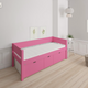 Nanna children's bed with high drawers - 90*160cm - Pink - 32