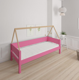 Saga children's bed with beech bed frame - 90*160cm - Pink - 32