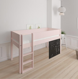 Dea halvhøj børneseng med tavle - height children's bed with chalkboard - 90*200cm - Light rose - 24