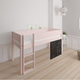Dea halvhøj børneseng med tavle - height children's bed with chalkboard - 90*160cm - Light rose - 24