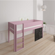 Dea halvhøj børneseng med tavle - height children's bed with chalkboard - 90*200cm - Dusty rose - 25