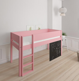 Dea halvhøj børneseng med tavle - height children's bed with chalkboard - 90*160cm - Rose - 30