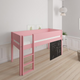 Dea halvhøj børneseng med tavle - height children's bed with chalkboard - 90*160cm - Rose - 30