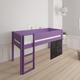 Dea halvhøj børneseng med tavle - height children's bed with chalkboard - 90*160cm - Purple - 31