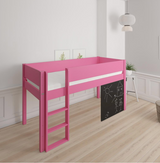 Dea halvhøj børneseng med tavle - height children's bed with chalkboard - 90*160cm - Pink - 32