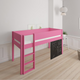 Dea halvhøj børneseng med tavle - height children's bed with chalkboard - 90*160cm - Pink - 32
