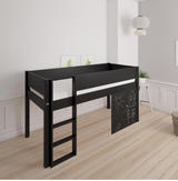Dea half-height children's bed with chalkboard - 90*160cm - Black - 39