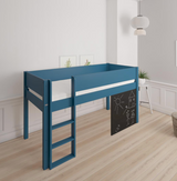 Dea halvhøj børneseng med tavle - height children's bed with chalkboard - 90*200cm - Aqua blue - 41