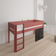 Dea halvhøj børneseng med tavle - height children's bed with chalkboard - 90*160cm - Rusty red - 35