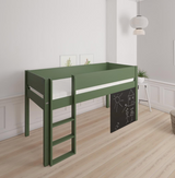 Dea halvhøj børneseng med tavle - height children's bed with chalkboard - 90*200cm - Dark green - 53
