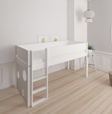 Sol half-height children's bed with ballboard - height children's bed with ballboard - 90*200cm - Snow white - 11