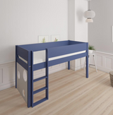 Sol half-height children's bed with ballboard - height children's bed with ballboard - 90*200cm - Denim blue - 21