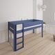 Sol halvhøj børneseng med boldtavle - height children's bed with ballboard - 90*160cm - Denim blue - 21
