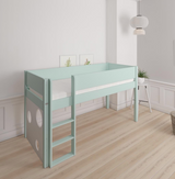 Sol half-height children's bed with ballboard - height children's bed with ballboard - 90*160cm - Azur mint - 22