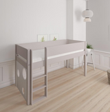 Sol half-height children's bed with ballboard - height children's bed with ballboard - 90*160cm - Silver - 23