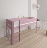 Sol half-height children's bed with ballboard - height children's bed with ballboard - 90*200cm - Dusty rose - 25