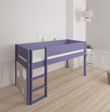 Sol halvhøj børneseng med boldtavle - height children's bed with ballboard - 90*160cm - Light purple - 26