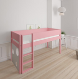 Sol half-height children's bed with ballboard - height children's bed with ballboard - 90*160cm - Rose - 30