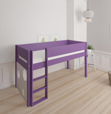 Sol half-height children's bed with ballboard - height children's bed with ballboard - 90*160cm - Purple - 31