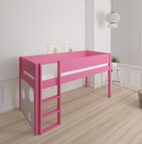 Sol halvhøj børneseng med boldtavle - height children's bed with ballboard - 90*160cm - Pink - 32
