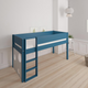 Sol halvhøj børneseng med boldtavle - height children's bed with ballboard - 90*160cm - Aqua blue - 41
