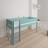 Sol half-height children's bed with ballboard - height children's bed with ballboard - 90*200cm - Mint blue - 42