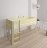 Sol half-height children's bed with ballboard - height children's bed with ballboard - 90*160cm - Sunny yellow - 44
