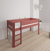 Sol half-height children's bed with ballboard - height children's bed with ballboard - 90*200cm - Rusty red - 35
