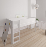 Borr half-height children's bed with climbing wall - height bed with climbing wall - 90*200cm - White - 1