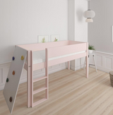 Borr half-height children's bed with climbing wall - height bed with climbing wall - 90*200cm - Light rose - 24
