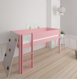 Borr half-height children's bed with climbing wall - height bed with climbing wall - 90*160cm - Rose - 30