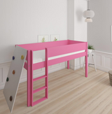 Borr half-height children's bed with climbing wall - height bed with climbing wall - 90*160cm - Pink - 32