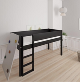 Borr half-height children's bed with climbing wall - height bed with climbing wall - 90*160cm - Black - 39