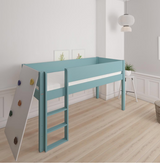 Borr half-height children's bed with climbing wall - height bed with climbing wall - 90*160cm - Petroleum - 40