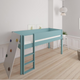 Borr half-height children's bed with climbing wall - height bed with climbing wall - 90*160cm - Petroleum - 40