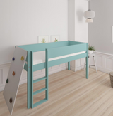 Borr half-height children's bed with climbing wall - height bed with climbing wall - 90*200cm - Mint blue - 42